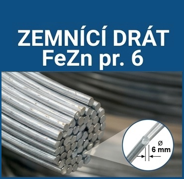 Výhodná nabídka: Zemnící drát FeZn 6mm